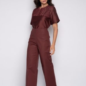 Calça Pantalona Vinho Berry – Élida