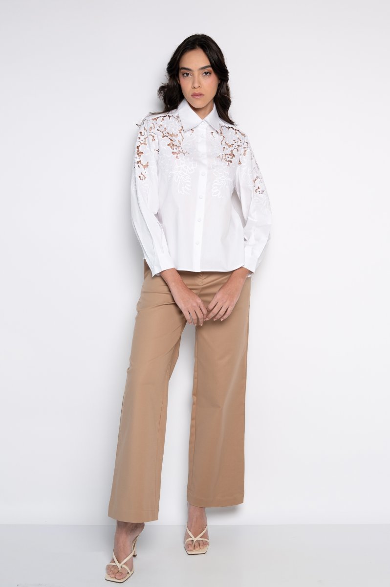 Camisa Bordada Manga 7/8 Branca – Adriana - Image 2