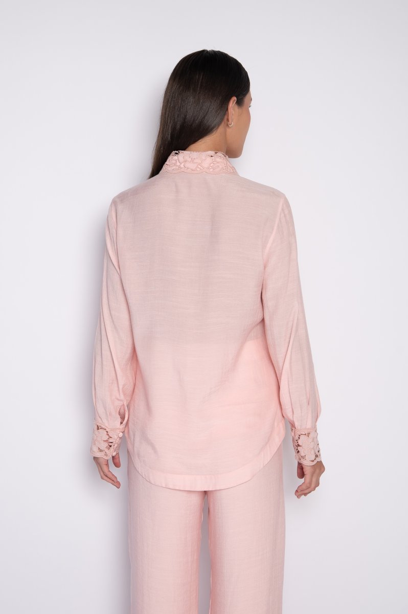 Camisa Bordada com Nervuras Frontais Rosa – Ruth - Image 5