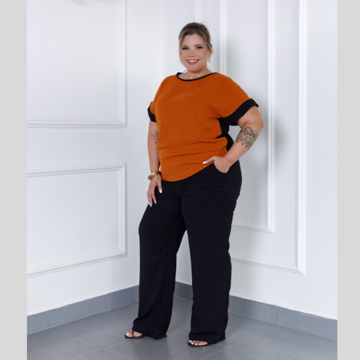 Conjunto Dyze Verão Blusa Manga Curta e Calça Plus Size 39000 - Image 7