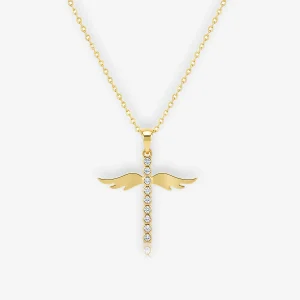 Divine Winged Cross Necklace