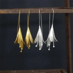 Gold & Silver Lotus Earrings