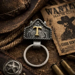 Western Cowboy Initial Keychain