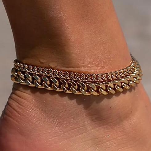 Riviera Cuban Link Anklet Set - Image 6