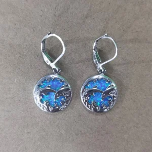 Blue Opal Dolphin Earrings