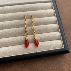 Elegant Red Drop Earrings