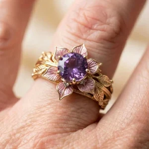 Amethyst Flower Ring