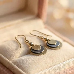 Vintage Gold Silver Color Dangle Earrings