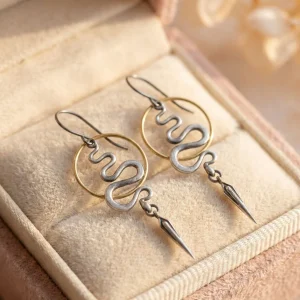 Vintage Snake Spiral Earrings