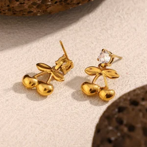 Golden Cherry Earrings