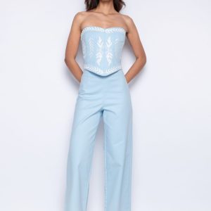 Corset Bordado Tomara Que Caia Azul – Emily
