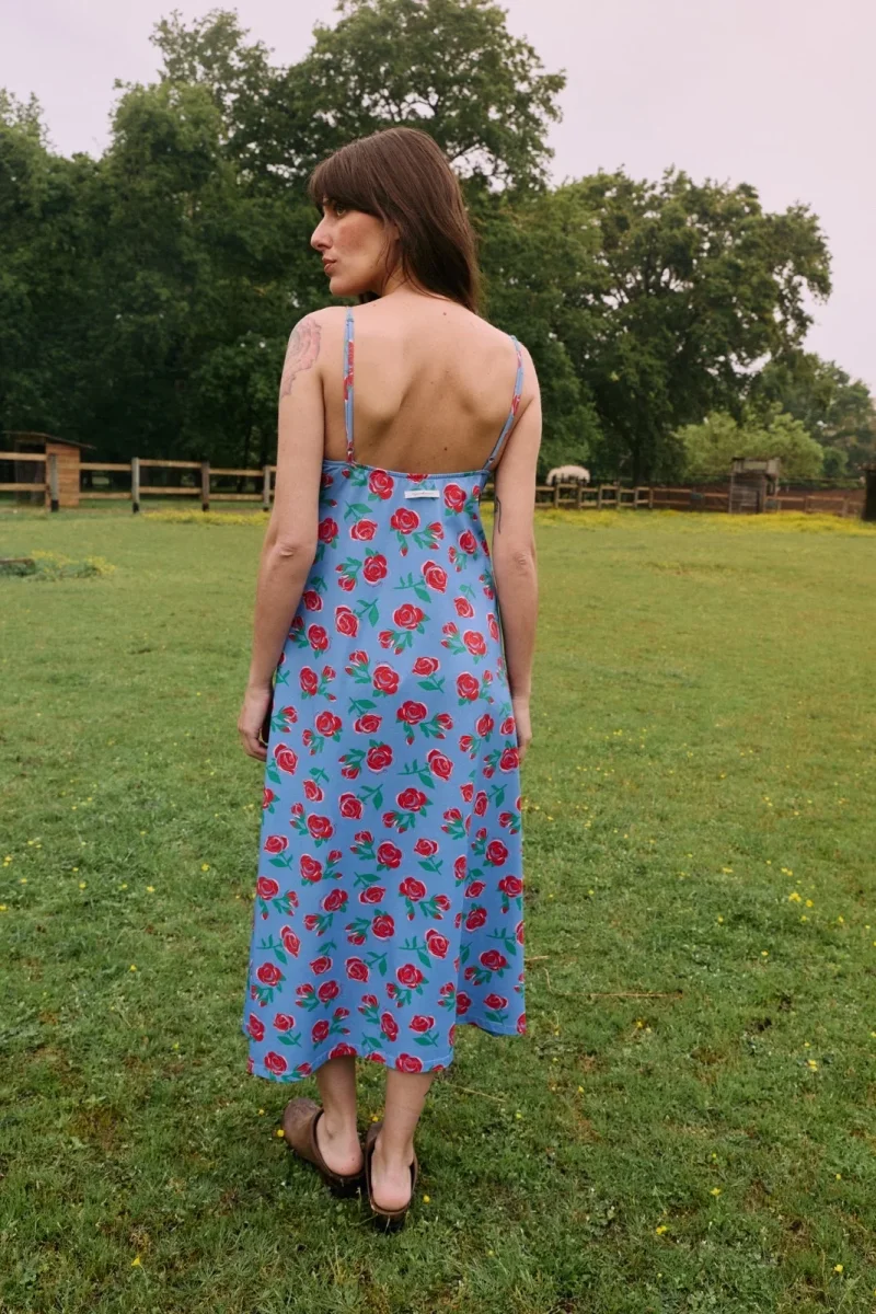 Blue Rose Breastfeeding Dress - Image 5