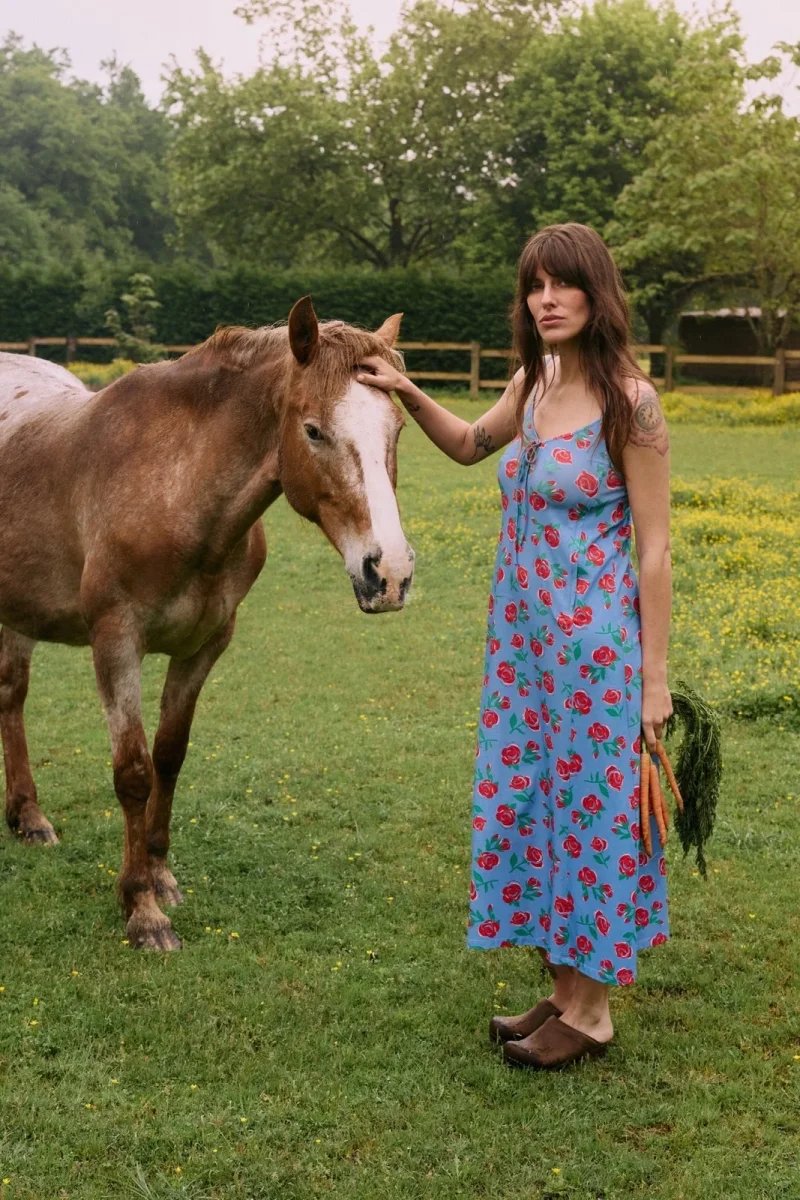 Blue Rose Breastfeeding Dress