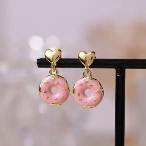 Sweet Pink Donut Earrings
