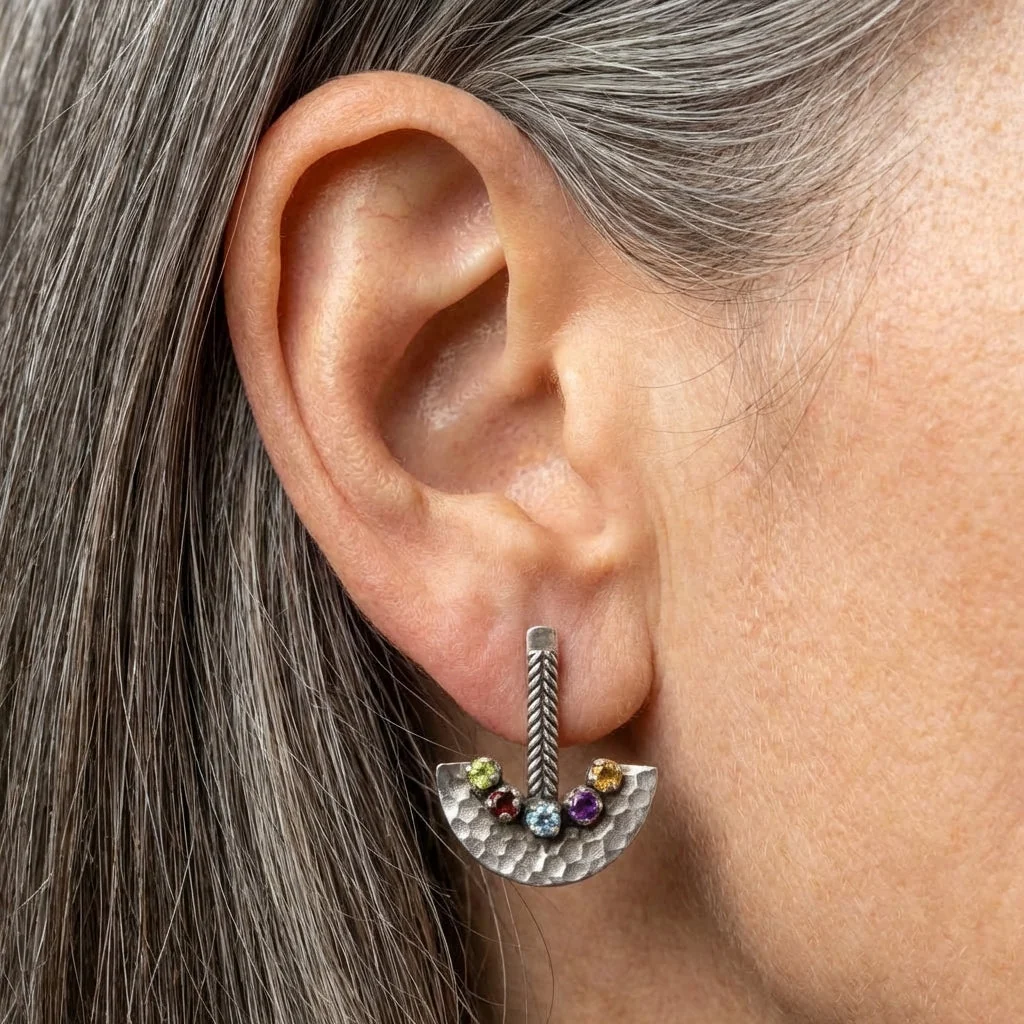 Gemstone Dangle Earrings - Image 2