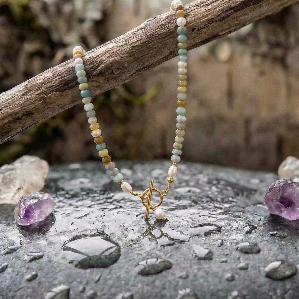 A Vintage Golden Necklace With Stones