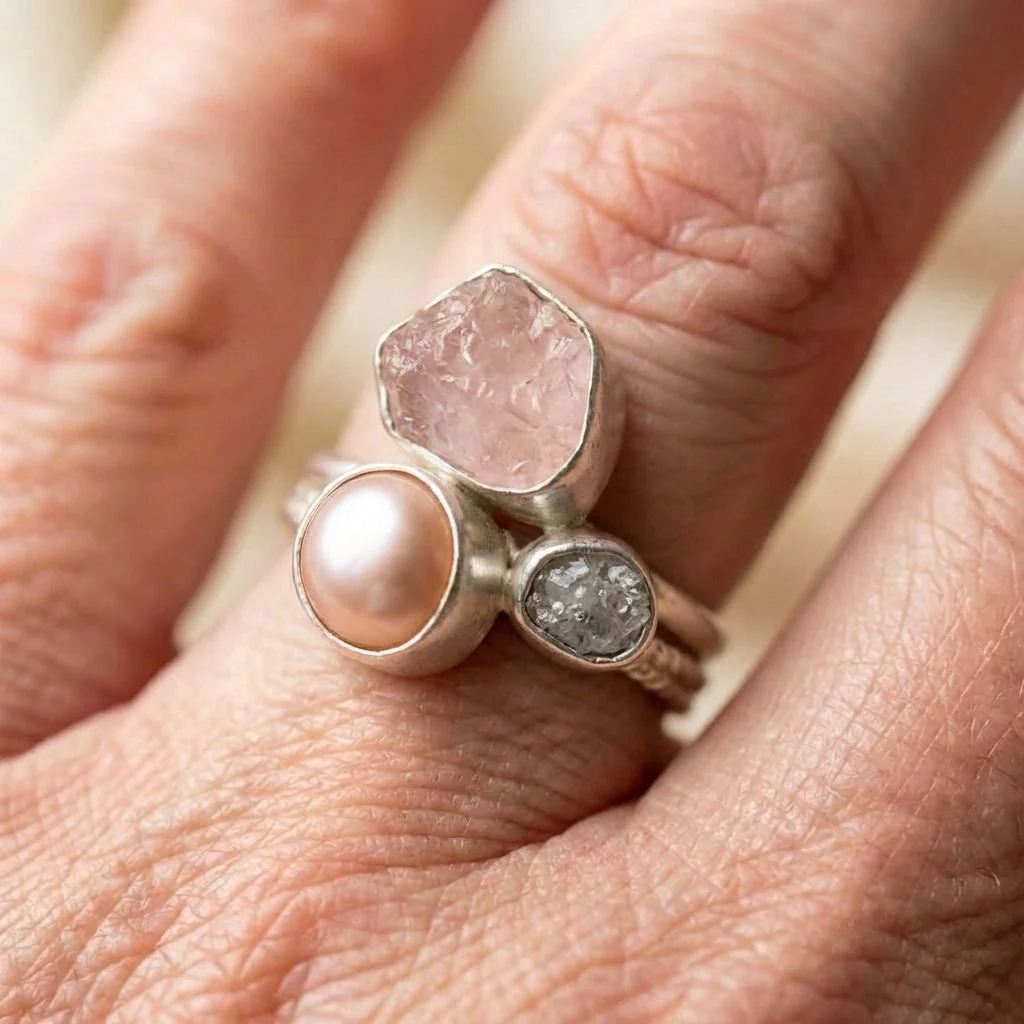Pearl Pink Stone Ring - Image 2