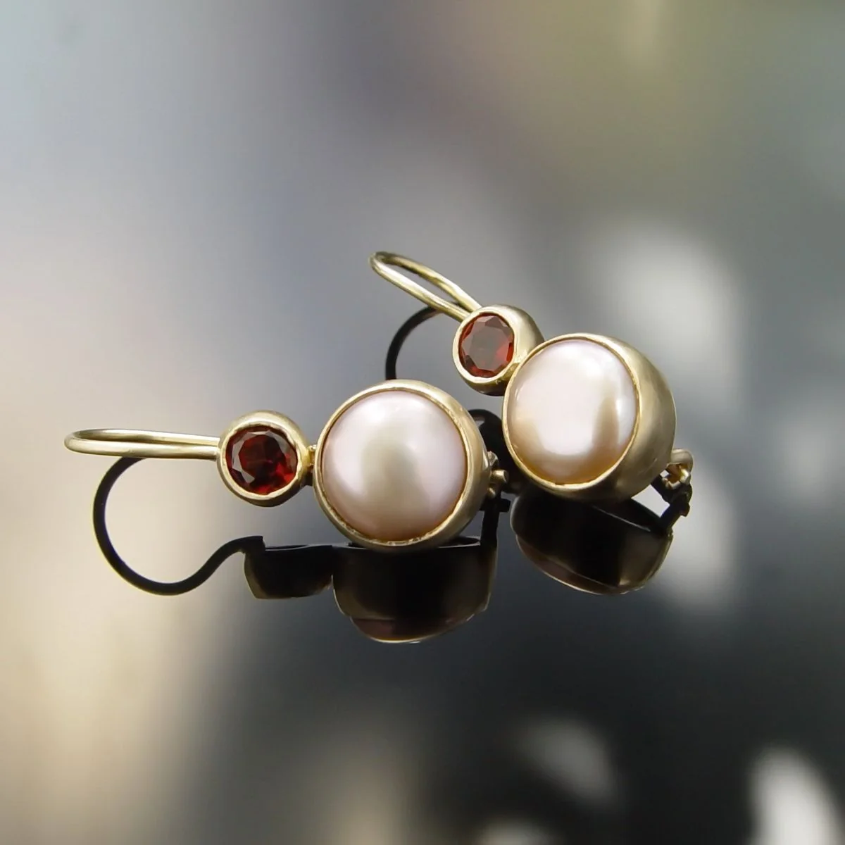 Vintage Pearl & Red Crystal