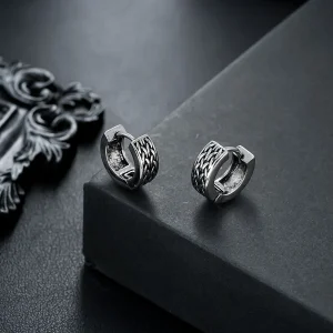Vintage Textured Huggie Earrings