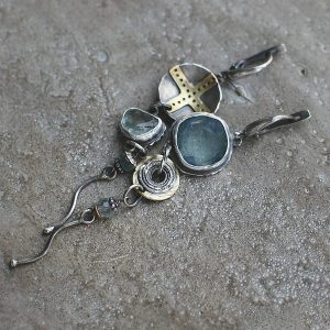 Virelle Blauwe Steen Kruis Oorbellen 1 Grande Copy