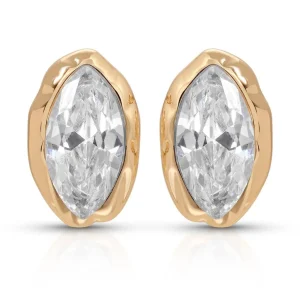 Marquise Crystal Mini Studs - 18K Gold Plated