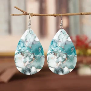 Blue White Stone Earrings