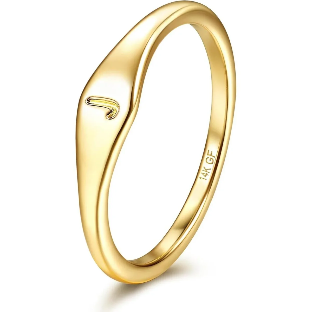Dainty Gold Initial Signet Ring