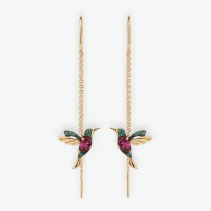 Hummingbird Enamel Earrings