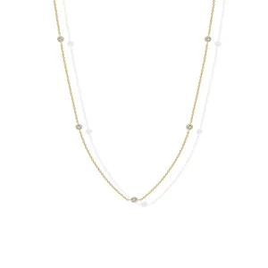 Dainty CZ Station Necklace