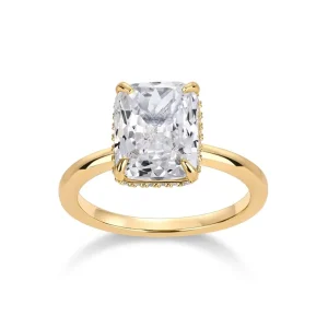 Radiant Cut 3.5CT Hidden Halo Engagement Ring