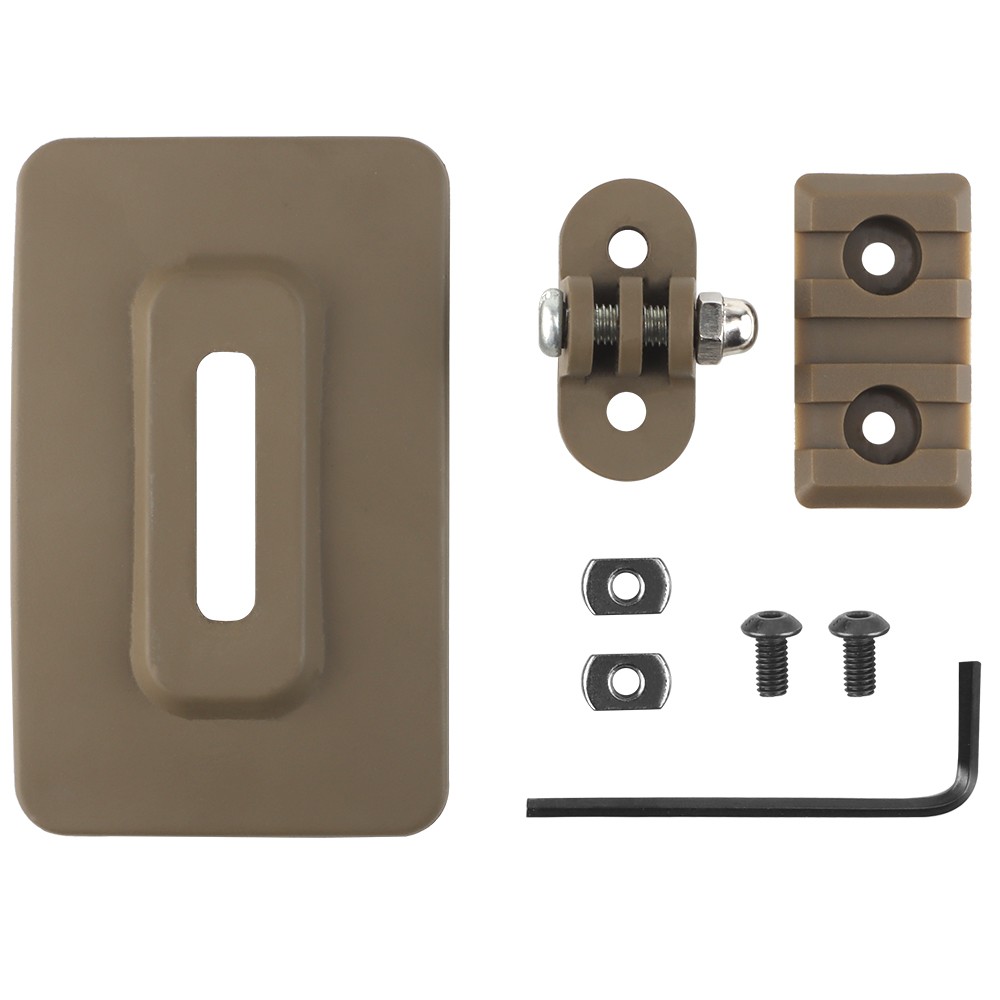 WOSPORT RAIL/GOPRO MOUNT FOR HELMETS VELCRO DARK EARTH - Image 4