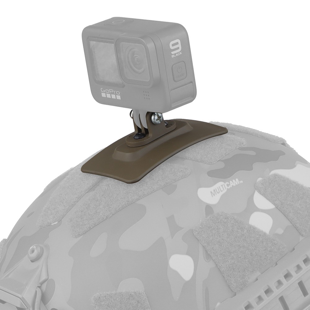 WOSPORT RAIL/GOPRO MOUNT FOR HELMETS VELCRO DARK EARTH - Image 7